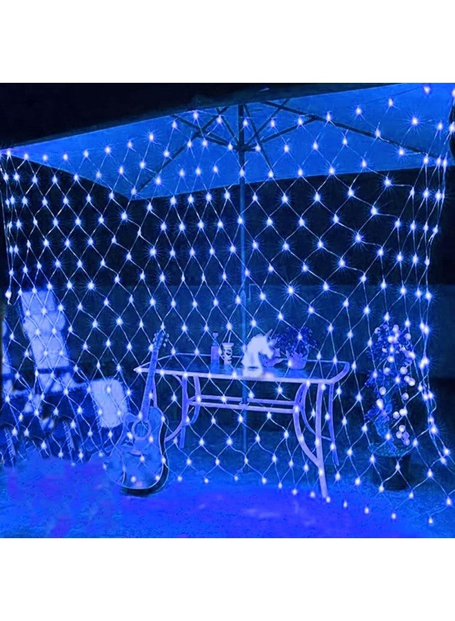 fizzytech Curtain String Lights, Window Curtain Hanging Light Decoration for Diwali, Christmas, Wedding, Party, Lights of Home Decoration (224 LED Mesh Light (Blue)) - Image 1