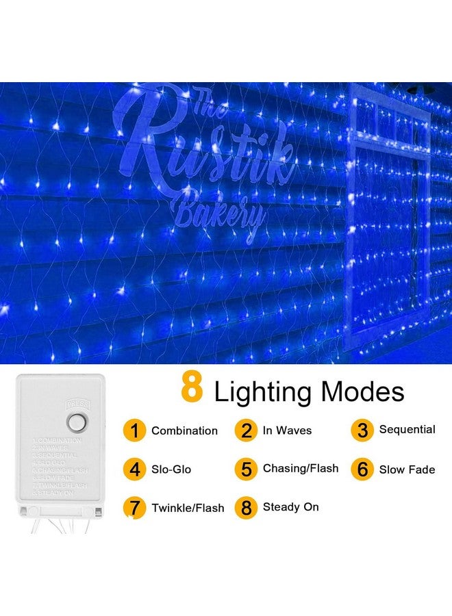 fizzytech Curtain String Lights, Window Curtain Hanging Light Decoration for Diwali, Christmas, Wedding, Party, Lights of Home Decoration (224 LED Mesh Light (Blue)) - Image 4
