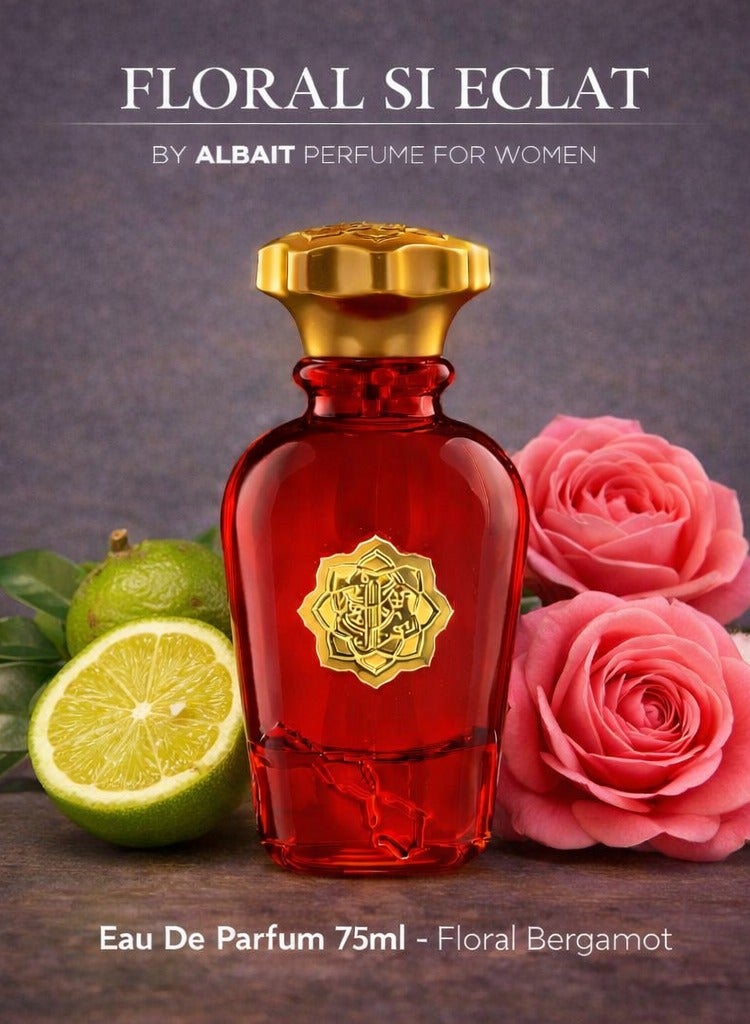 AlBait AlDimashqi Perfume FLORAL SI ECLAT - by ALBAIT Perfume For Women, Eau De Parfum 75ml - Floral Bergamot, Inspired of-Si Passione Eclat - Image 1