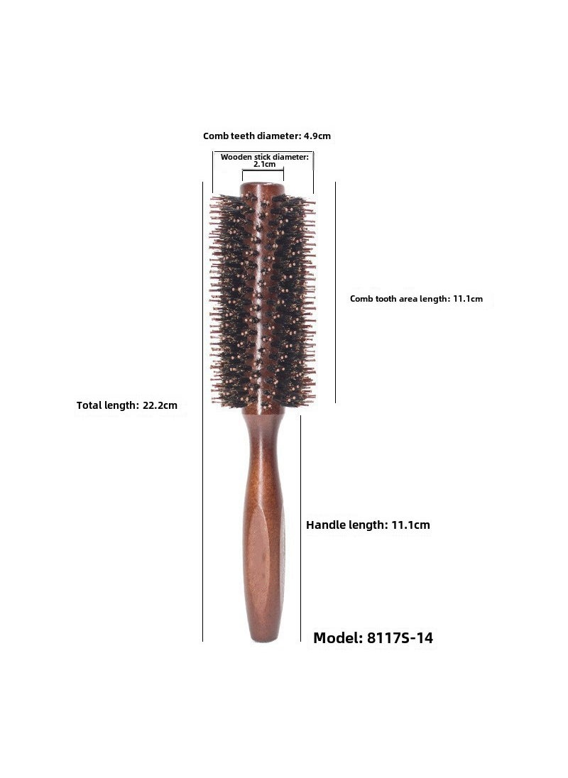 Generic Natural Boar Bristle Curling Hair Brush 8117S-14 row twill four-sided 
