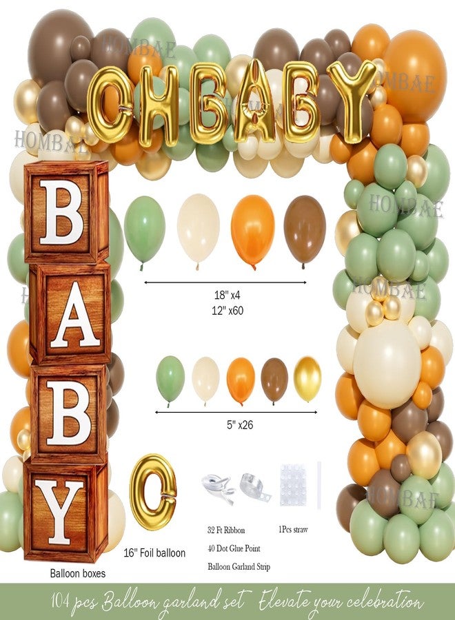 Hombae Woodland Baby Shower Decorations, 126 PCs - Forest Animals Baby Shower Party Supplies with Oh Baby Backdrop, Balloon Garland, Banner, Tablecloth, Cake Topper, Sash - Image 3