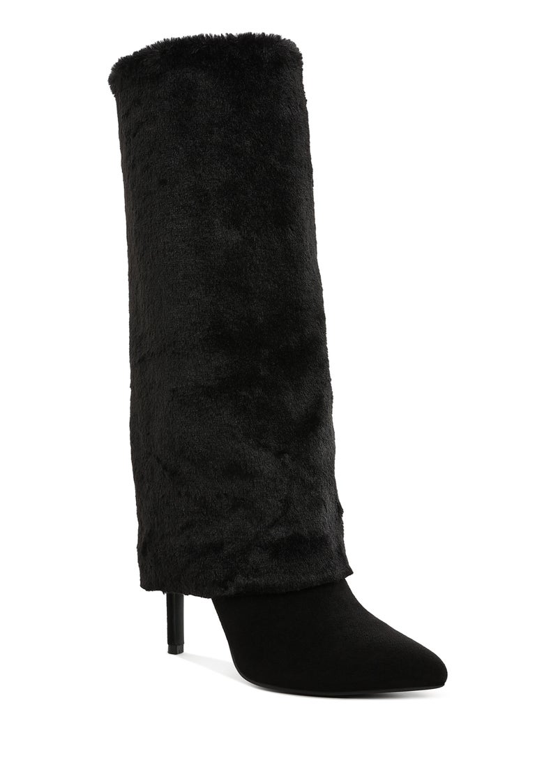 Fold-Over Calf-High Boots in Black - pzsku/ZCA6776708AF6F6B746A1Z/45/_/1731736068/6873cd95-9376-4727-abcc-003408eab5d9