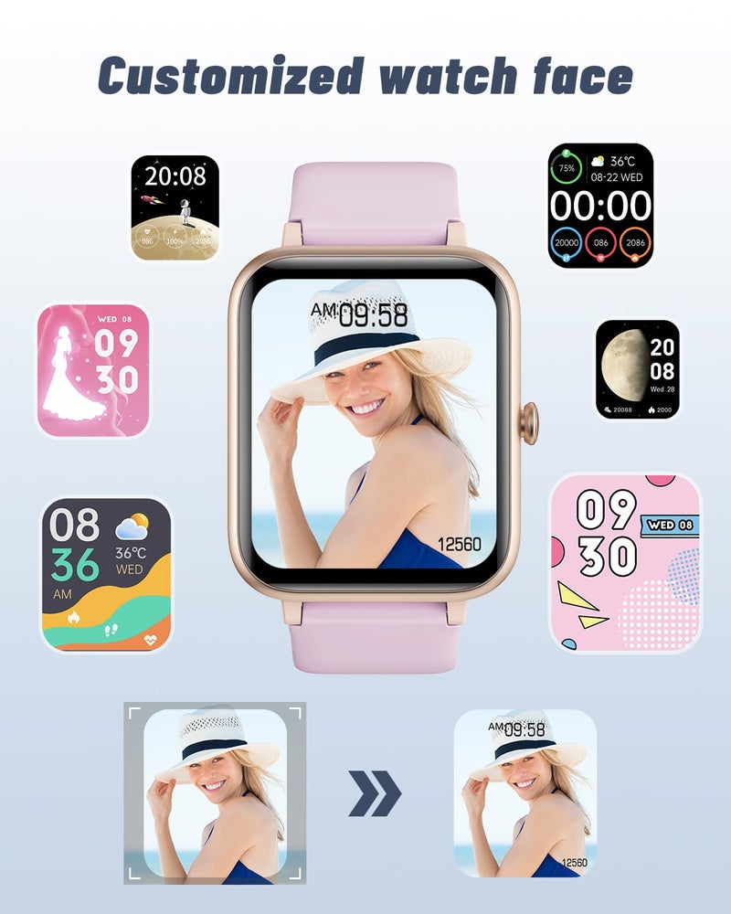 GRV Smart Watch for iOS and Android Phones (Answer/Make Calls), Watches for Men Women IP68 Waterproof Smartwatch Fitness Tracker Watch with Heart Rate/Sleep Monitor Steps Calories Counter (Violet) - Image 4