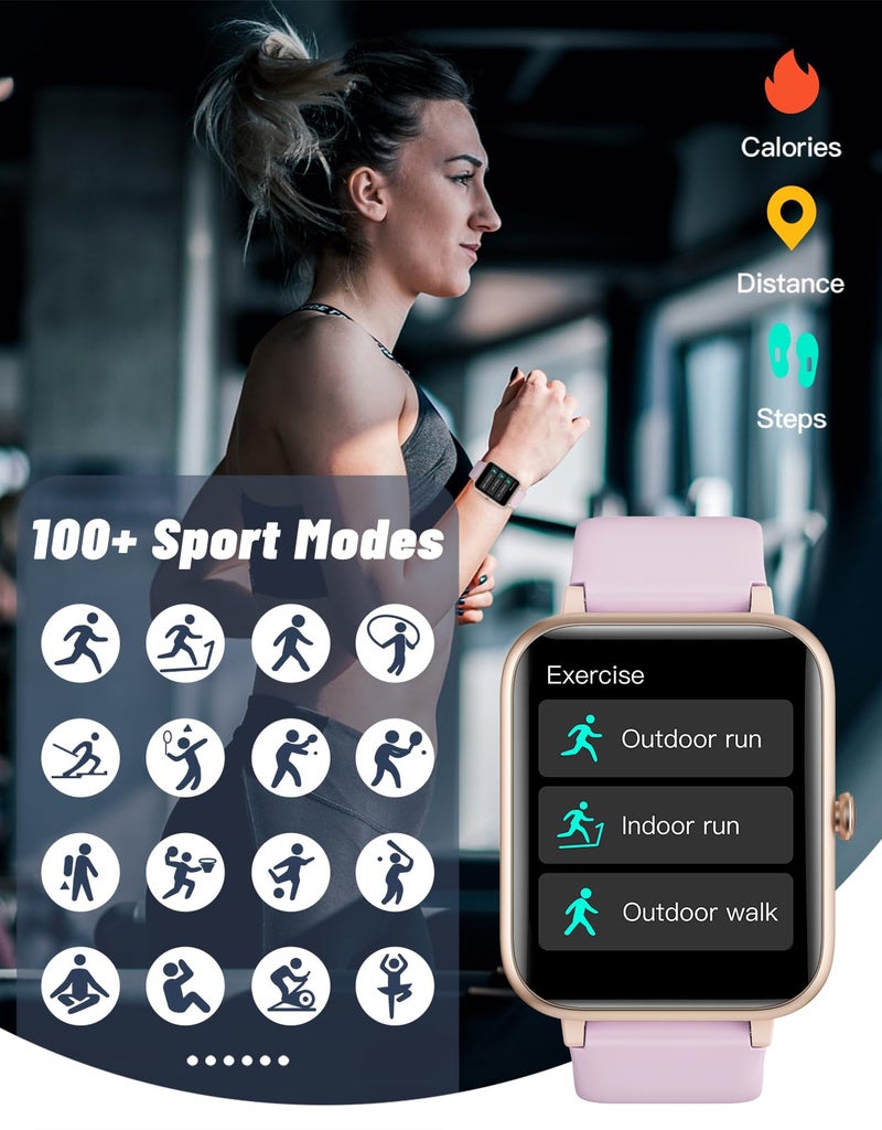 GRV Smart Watch for iOS and Android Phones (Answer/Make Calls), Watches for Men Women IP68 Waterproof Smartwatch Fitness Tracker Watch with Heart Rate/Sleep Monitor Steps Calories Counter (Violet) - Image 3
