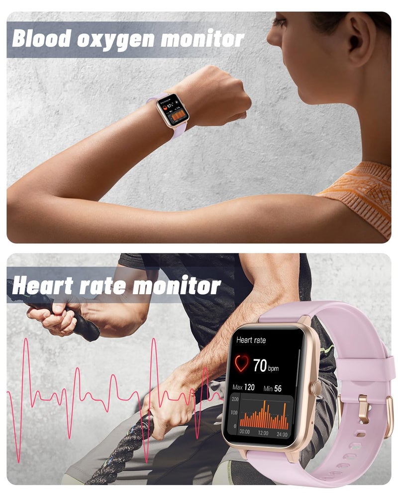 GRV Smart Watch for iOS and Android Phones (Answer/Make Calls), Watches for Men Women IP68 Waterproof Smartwatch Fitness Tracker Watch with Heart Rate/Sleep Monitor Steps Calories Counter (Violet) - Image 5
