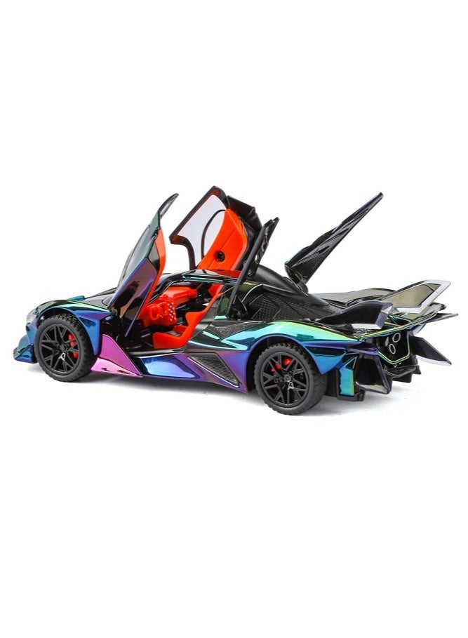 1:32 Apollo EVO Die-Cast Model Car Alloy Body Pull Back Rear Wheels Light-Up Headlights/Taillights Collectible Toy for Car Enthusiasts - Image 3