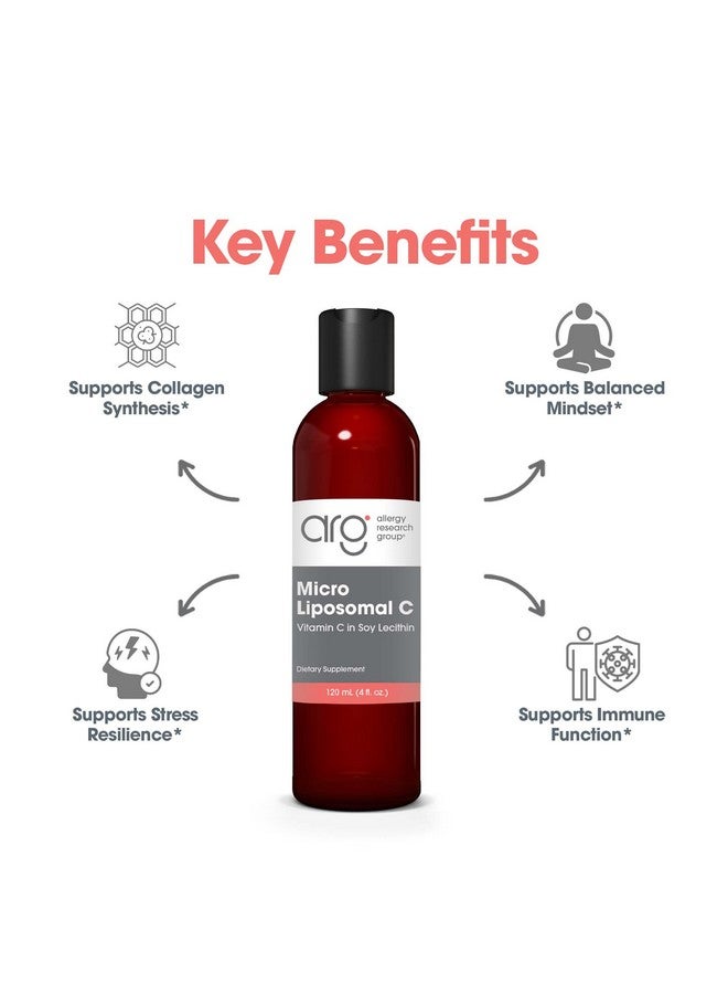 Allergy Research Group Micro Liposomal C 1000mg Supplement - Liquid Vitamin C, Sunflower Phospholipids, Sodium Ascorbate, Organic, Bioavailable, Non-GMO - 4 Fl Oz - Image 4