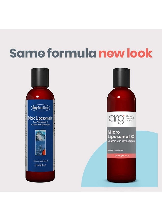 Allergy Research Group Micro Liposomal C 1000mg Supplement - Liquid Vitamin C, Sunflower Phospholipids, Sodium Ascorbate, Organic, Bioavailable, Non-GMO - 4 Fl Oz - Image 2