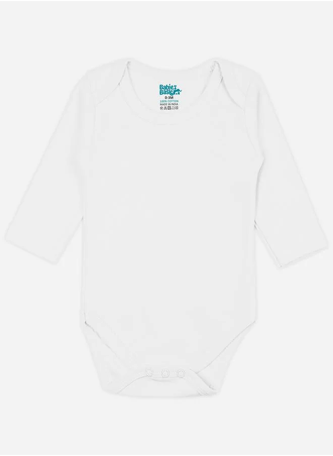Babies Basic Pack of 6 - Solid Combed Cotton Long Sleeves Bodysuit