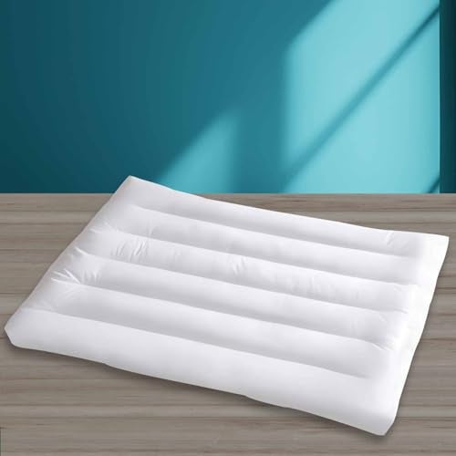 iFaon Ultra Flat Thin Pillows for Sleeping Standard Size 212 High Slim Bed Pillow for Back Stomach Sleepers Down Alternative Filling Hypoallergenic White 18x26 in