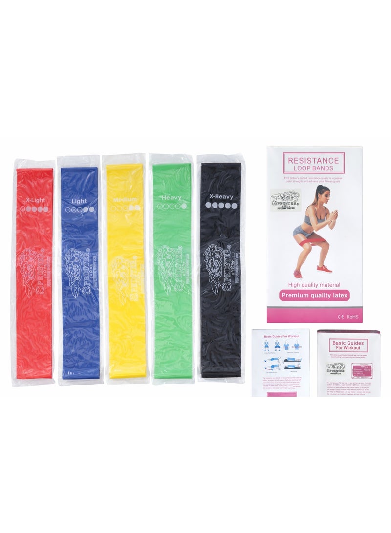 Spedster Band Exercise Resistance  loop band 5pcs in one box spedster sports  Pull Up Assistance, Muscle Training, Physical Therapy & Home Gym Fitness for Men & Women  Heavy Duty Exercise Bands - Image 1
