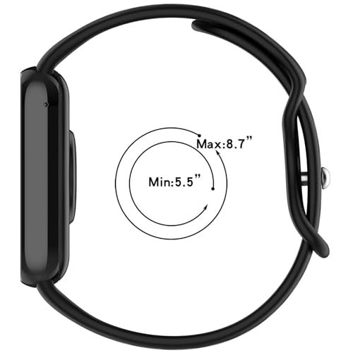 AWADUO Compatible with Xiaomi Band 9 Pro/Band 8 Pro Smart Band, Compatible with Redmi Watch 5/Watch 4 Replacement Silicone Wrist Strap Bracelet Band Soft And Durable Watch Accessories(Black+Grey) - Image 5