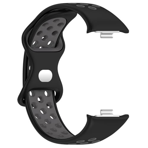 AWADUO Compatible with Xiaomi Band 9 Pro/Band 8 Pro Smart Band, Compatible with Redmi Watch 5/Watch 4 Replacement Silicone Wrist Strap Bracelet Band Soft And Durable Watch Accessories(Black+Grey) - Image 4