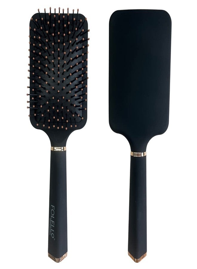 FOLELLO - Premium Collection Paddle Hair Brush for Men & Women - Portable Hair Brush for Grooming, Detangling & Smoothing - Flexible Bristles, Suitable for All Hair Types - Image 1