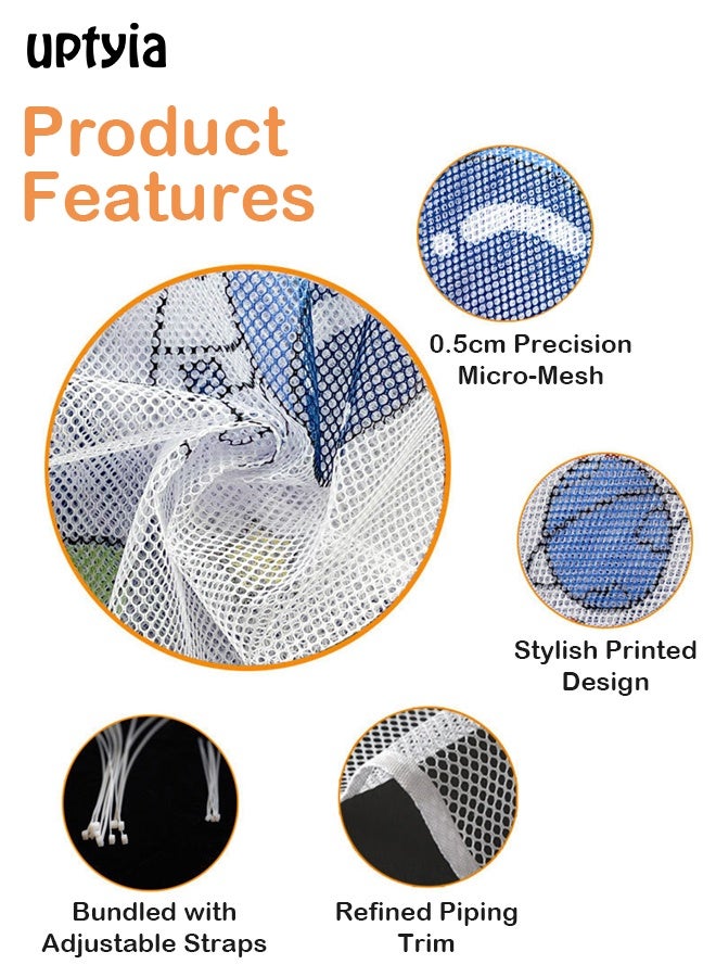 Uptyia Baby Safety Stair Railing Net Banister Guard Durable Child Proofing Stairs Rail Safety Net Children's Outdoor Balcony and Indoor Railing Protective Mesh, 75cm*300m. (Multicolored) - Image 2