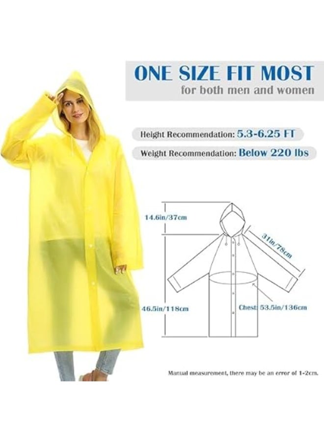 معطف مطر قابل لإعادة الاستخدام للبالغين من مادة ايفا مقاوم للماء بتصميم محمول وقابل للتعبئة للسفر والتخييم والأنشطة الخارجية، جاكيت مطر سميك طويل للرجال والنساء - Image 3