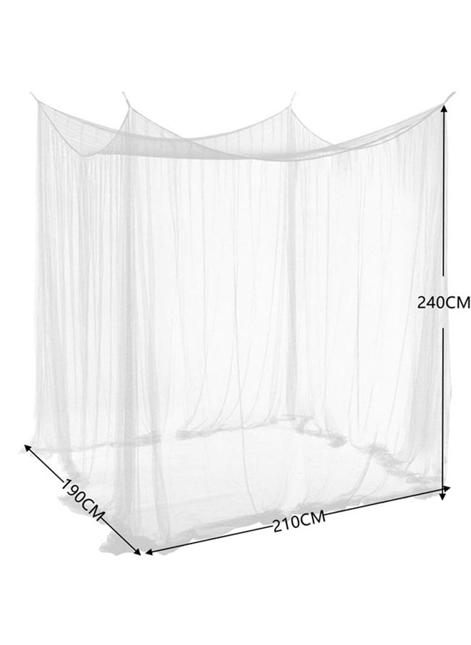 Beauenty - Large Mosquito Net,Double Bed Mosquito Netting,4 Corner Post Canopy Bed Curtain Decorative,Elegant Bed Curtains,Fine Meshes Luxury Mosquito Large Square Net,Bed Curtains Tents Netting(White) - Image 1
