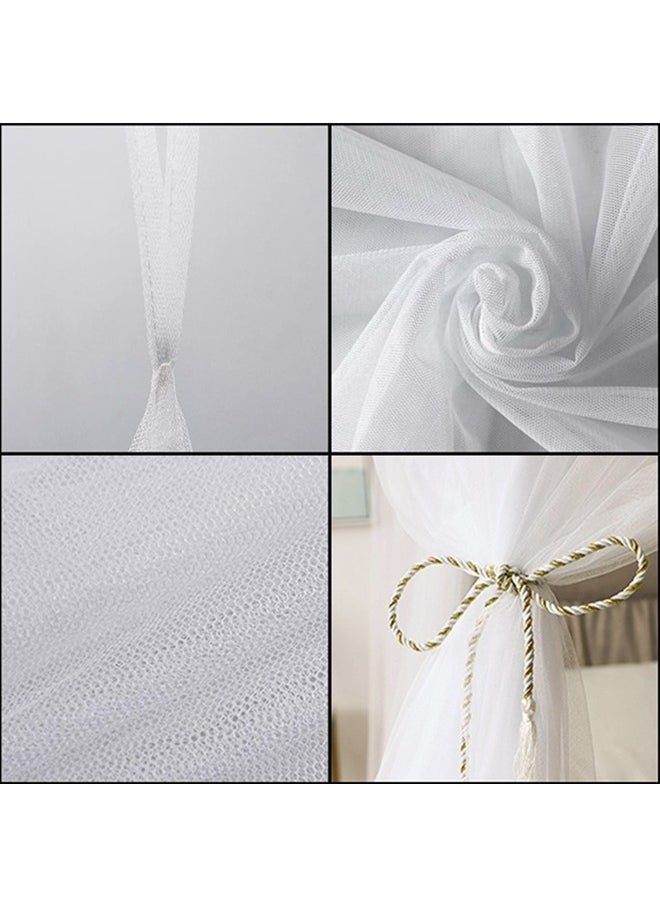Beauenty - Large Mosquito Net,Double Bed Mosquito Netting,4 Corner Post Canopy Bed Curtain Decorative,Elegant Bed Curtains,Fine Meshes Luxury Mosquito Large Square Net,Bed Curtains Tents Netting(White) - Image 1