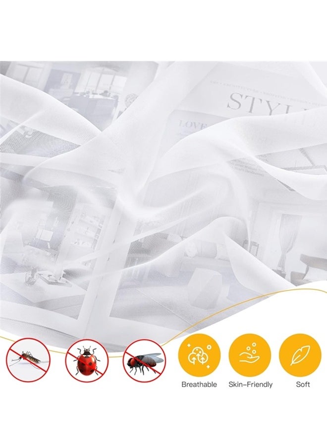 Beauenty - Large Mosquito Net,Double Bed Mosquito Netting,4 Corner Post Canopy Bed Curtain Decorative,Elegant Bed Curtains,Fine Meshes Luxury Mosquito Large Square Net,Bed Curtains Tents Netting(White) - Image 1