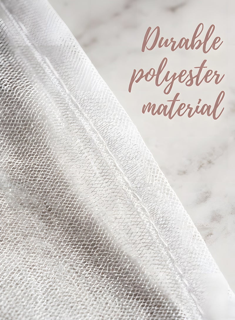 Beauenty Large Mosquito Net,Double Bed Mosquito Netting,4 Corner Post Canopy Bed Curtain Decorative,Elegant Bed Curtains,Fine Meshes Luxury Mosquito Large Square Net,Bed Curtains Tents Netting(White) - Image 5