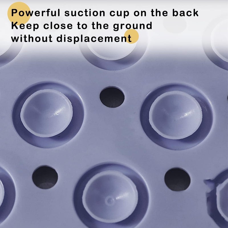 RichAxis Rectangular Anti Skid Bath Mat With Foot Scrubber For Bath Room Shower Mat With Suction Cups & Drain Holes Silicone Floor Mat For Kids & Adults (70 X 35, Grey) - Image 5