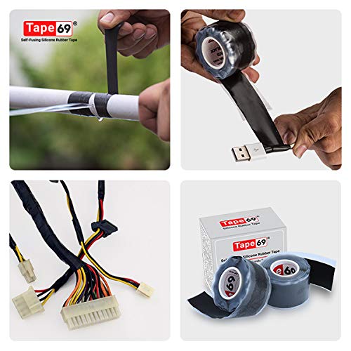 Tape 69 Self Fusing Silicone Rubber Tape, 2.5cm x 3m Black - Image 4