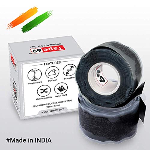 Tape 69 Self Fusing Silicone Rubber Tape, 2.5cm x 3m Black - Image 5