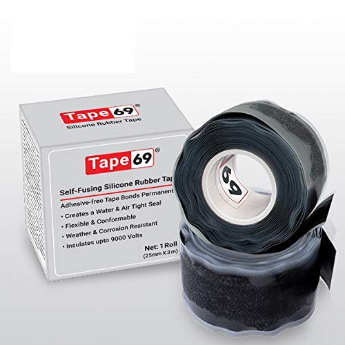 Tape 69 Self Fusing Silicone Rubber Tape, 2.5cm x 3m Black - Image 1