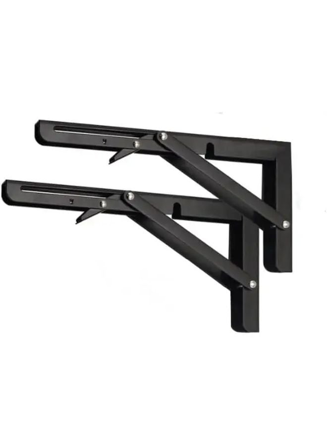 Heavy Duty Black Metal Folding Shelf Brackets 18 Inch 2PCS 220LB Capacity Adjustable - Image 3