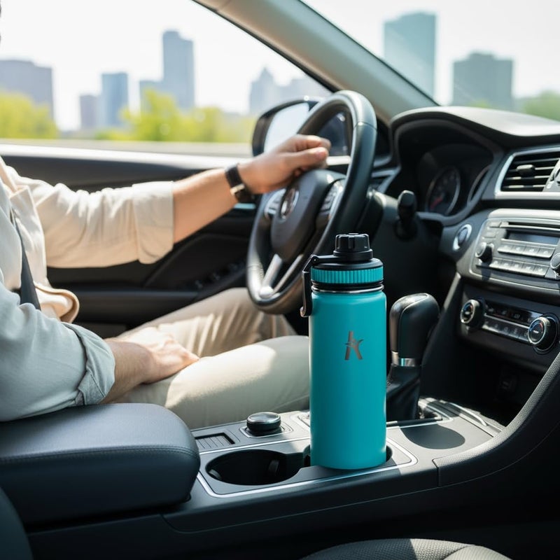 KRYMSO 650ml Stainless Steel Water Bottle, Insulated Thermos Flask for Hot & Cold, Leakproof, BPA-Free, Gym, School(Turquoise) - Image 3