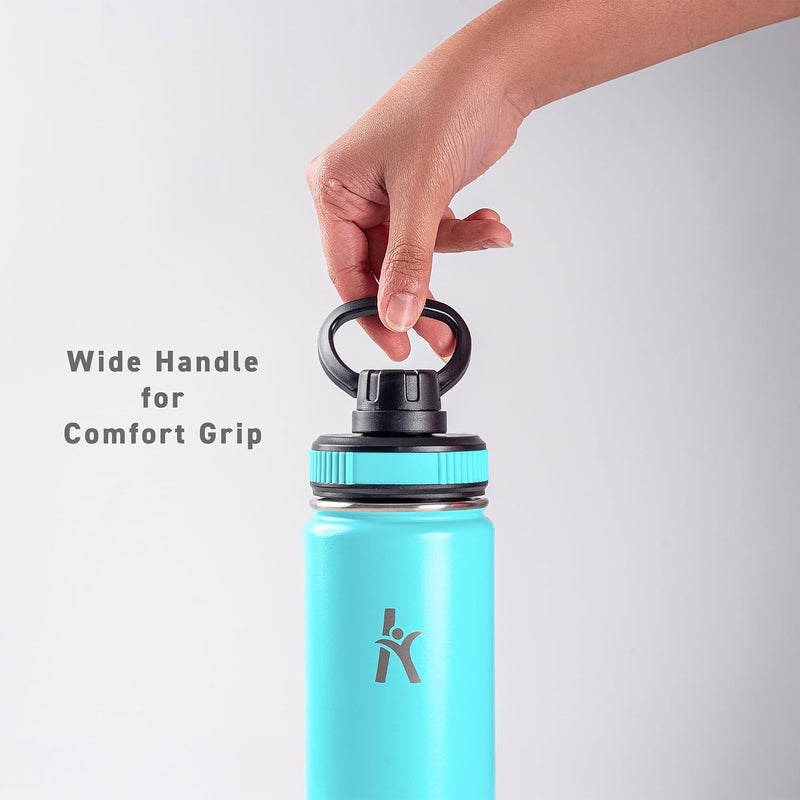 KRYMSO 650ml Stainless Steel Water Bottle, Insulated Thermos Flask for Hot & Cold, Leakproof, BPA-Free, Gym, School(Turquoise) - Image 2