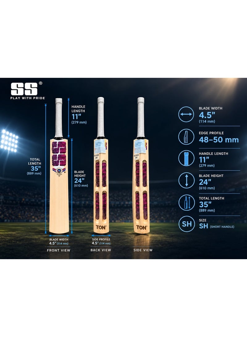 اس اس مضرب سكوب SS Players Jumbo من خشب الصفصاف الكشميري، مخصص لكرات التنس – SH - Image 5