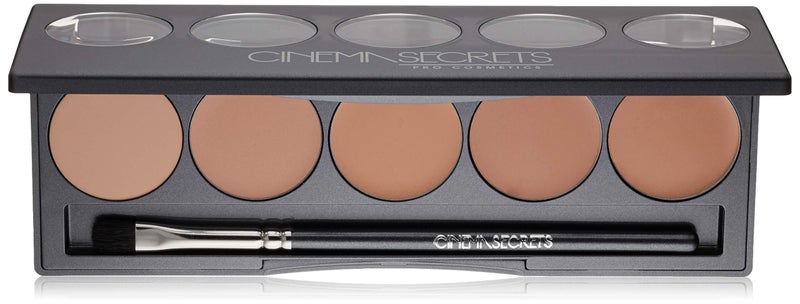 Cinema Secrets Ultimate Foundation 5-in1 Palette - Light-Med Pink-Beige Undertones, 500A series, Buildable Coverage, Long-Wear Matte Finish, Paraben-Free, Color Correct, Contour & Highlight - Image 1
