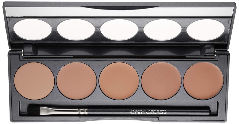 Cinema Secrets Ultimate Foundation 5-in1 Palette - Light-Med Pink-Beige Undertones, 500A series, Buildable Coverage, Long-Wear Matte Finish, Paraben-Free, Color Correct, Contour & Highlight - Image 2