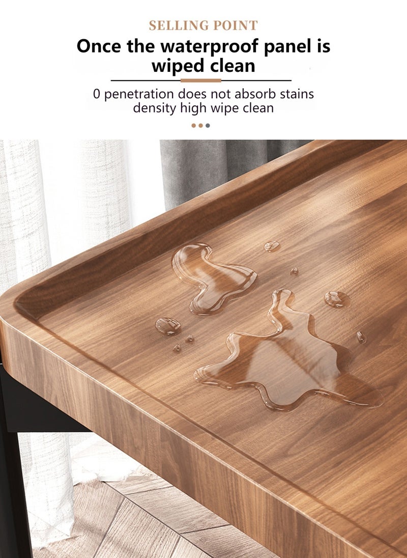 Sharpdo 2 Layer Metal Frame Square Table Sofa Side Table Square Side Tables 2-Tier Couch Wood End Table for Living Room Bedroom 40*40*60cm - Image 4