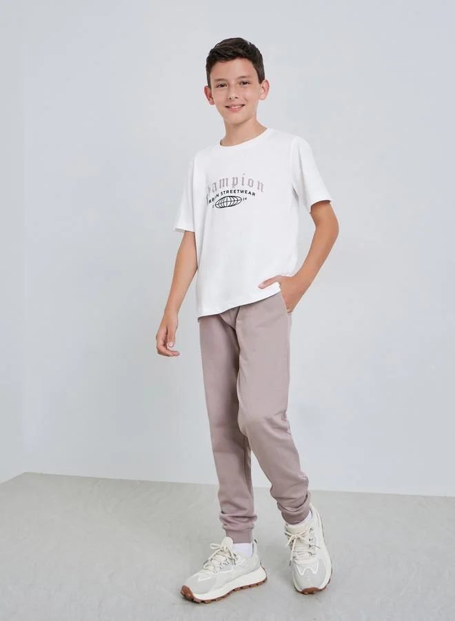 Styli Teens Cotton Printed T-Shirt and Joggers Set