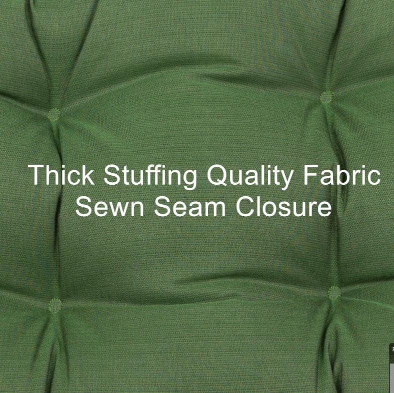 QILLOWAY Outdoor Patio Wicker Seat Cushions Group Loveseat/Two U-Shape/Two Lumbar Pillows for Patio Furniture,Wicker Loveseat,Bench,Porch,Settee of 5 (Dark Green) - Image 3