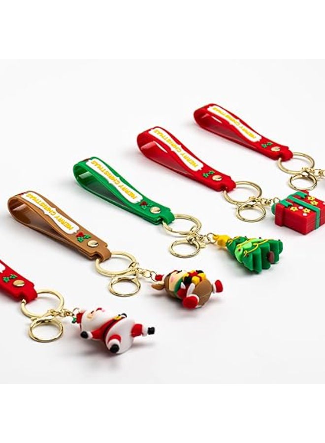 مجموعة من 5 سلاسل مفاتيح احتفالية ثلاثية الأبعاد مع سانتا كلوز - Image 4
