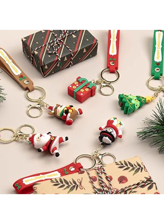 مجموعة من 5 سلاسل مفاتيح احتفالية ثلاثية الأبعاد مع سانتا كلوز - Image 2