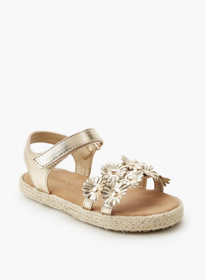 Peppermint Girls Floral Embellished Espadrille Sandals - Image 2