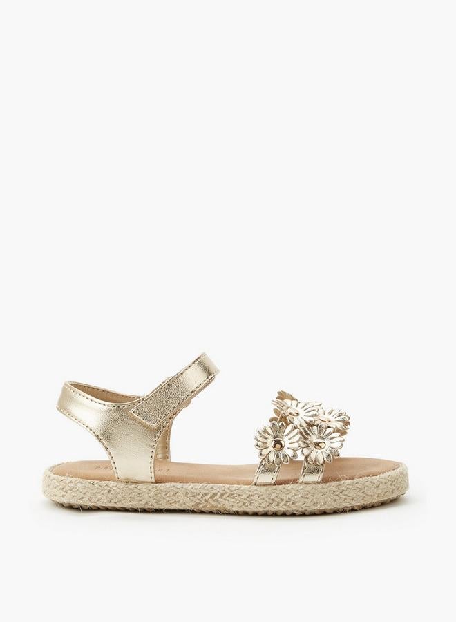 Peppermint Girls Floral Embellished Espadrille Sandals - Image 1