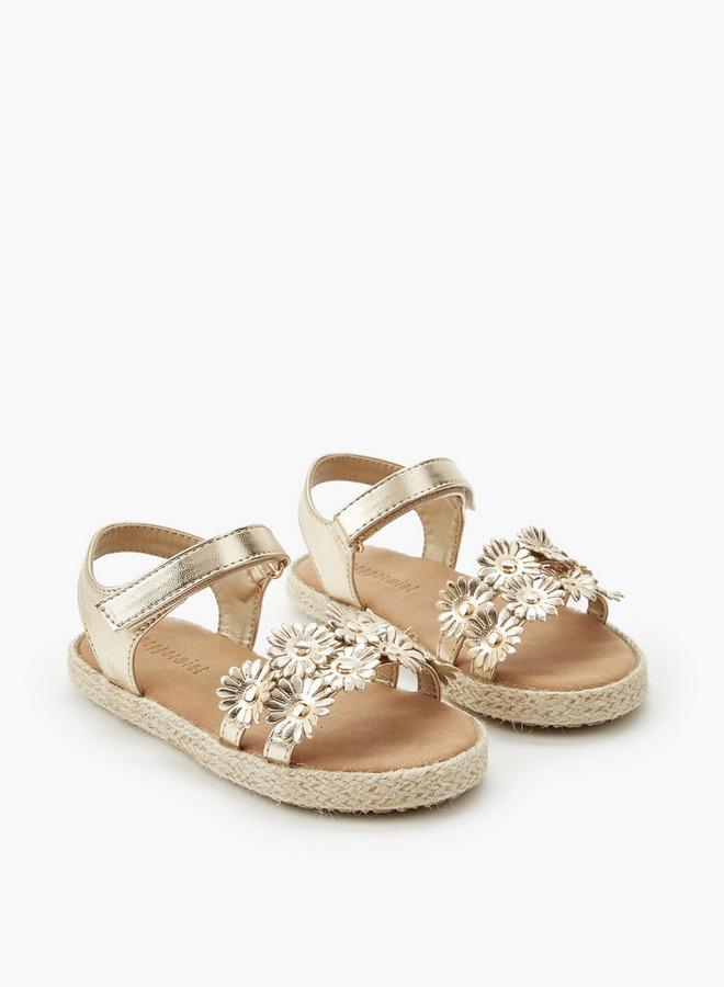 Peppermint Girls Floral Embellished Espadrille Sandals - Image 3