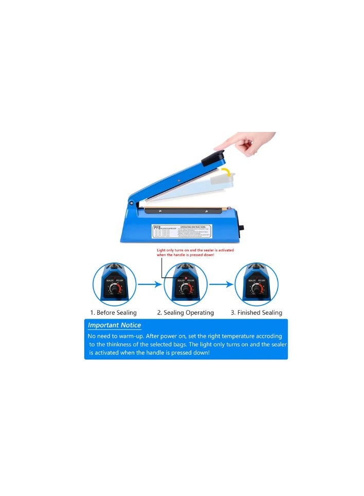 Kalon Heat Sealing Machine 200mm Plastic Belt Sealer Machine Hand Sealer Machine  for Plastic Bags PE  Packet Pouch Bag Polybag PP Bags  - Image 3