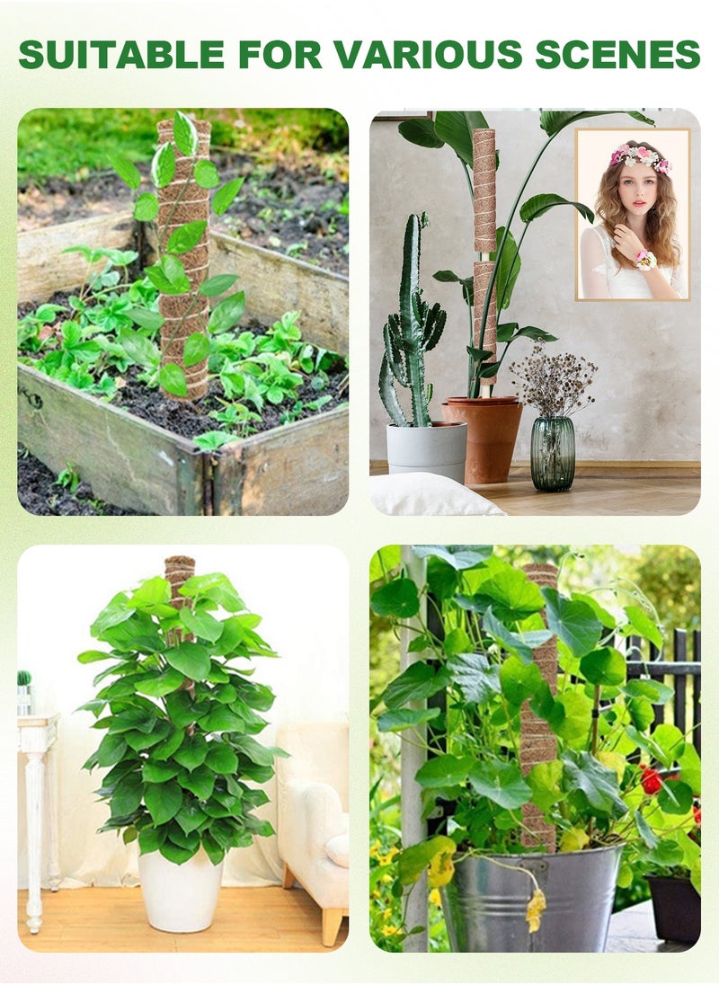 URbazaar - Moss Pole for Plants Monstera 42 Inch, 4 Pcs 15.7 Inch Moss Poles for Climbing Plants, Coir Totem Pole Moss Stick for Plant Support Extension, Train Potted Creepers to Grow Upwards - Image 1