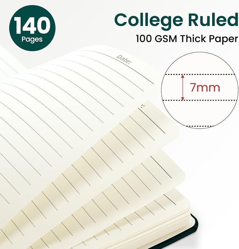 ZOTIA Lined Spiral Journal Notebook for Women, A5 College Ruled Journals for Writing, Hardcover Notebooks for Work, Note Taking and Office School Supplies, 140 Pages - Blush Botanicals - Image 2