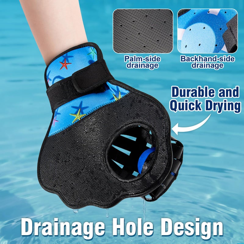 Strdfeve Water Ball and Gloves Set,1PC Water Bouncing Ball&2PCS Catch Mitts,Pool Baseball Catching Mitts for Beach Games,Play Catch Skip Ball&Gloves - Image 3