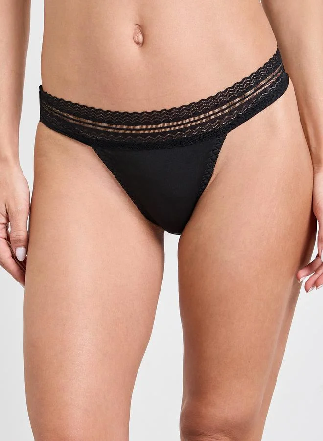 Take Two  Black Lace Insert Underwired Bra and Brief Set for Women | Best Price UAE