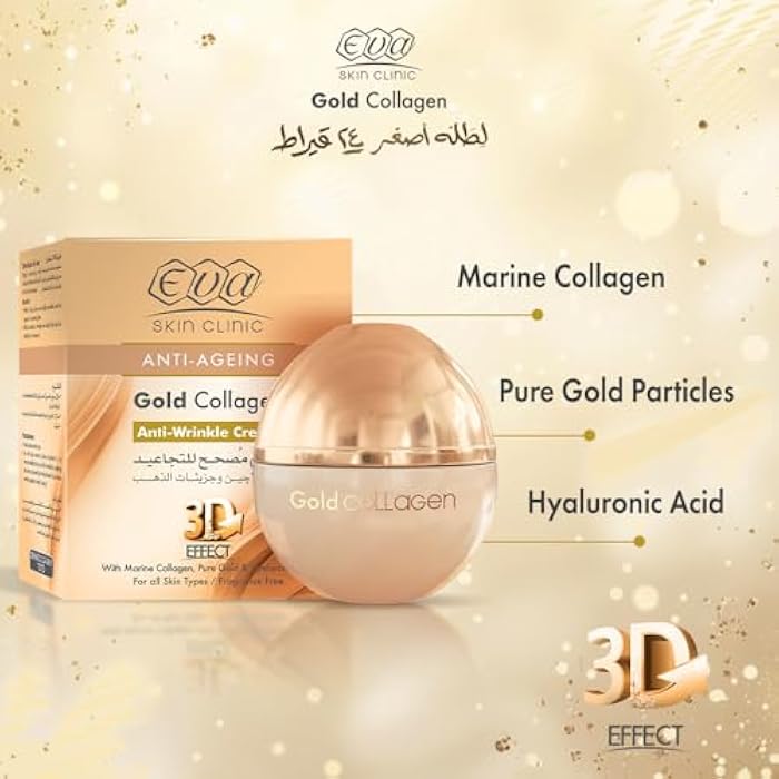 Eva Skin Clinic Anti-Ageing Gold Collagen Anti-Wrinkle Cream 50 ml - Image 3