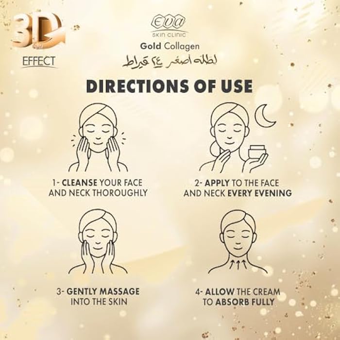 Eva Skin Clinic Anti-Ageing Gold Collagen Anti-Wrinkle Cream 50 ml - Image 5