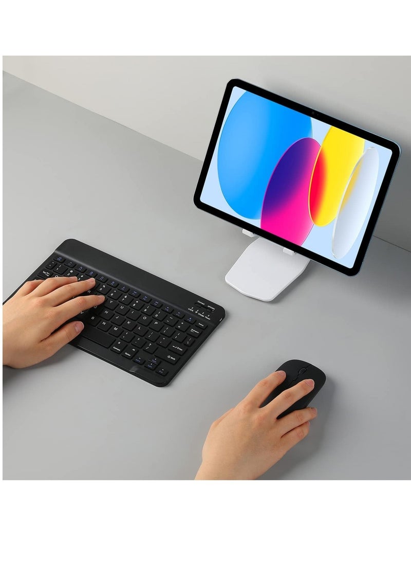 Rechargeable Bluetooth Keyboard and Mouse Combo Ultra-Slim Portable Compact Wireless Mouse Keyboard Set for Android Windows Tablet Cell Phone iPhone iPad Pro Air Mini, iPad OS/iOS 13 and above - Image 3